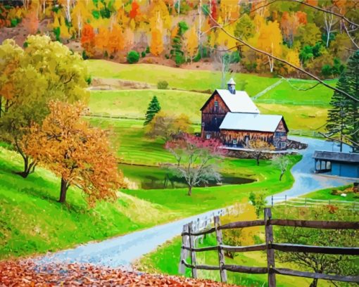 Fall In Vermont paint by numbers