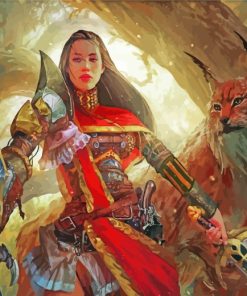 Fantasy Female Warrior paint by numbers