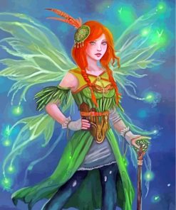 Fantasy Green Fairy paint by numbers