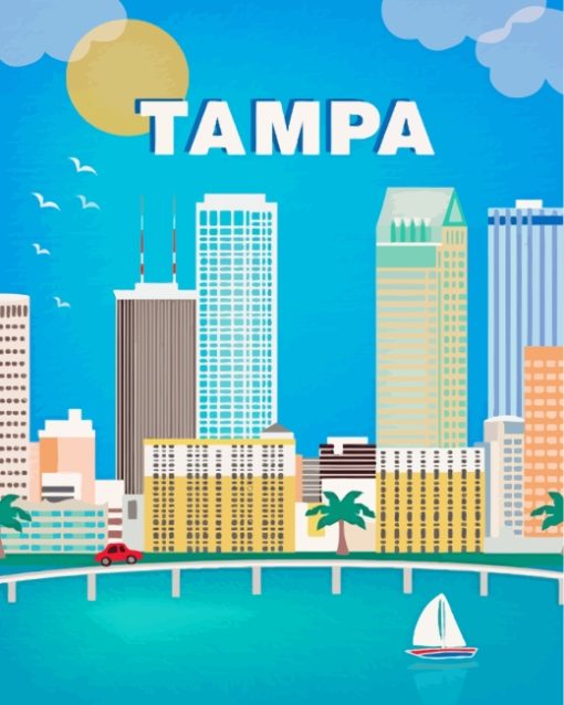 Florida Tampa City Poster paint by numbers