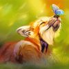 Fox And Butterfly Art paint by numbers