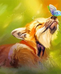 Fox And Butterfly Art paint by numbers