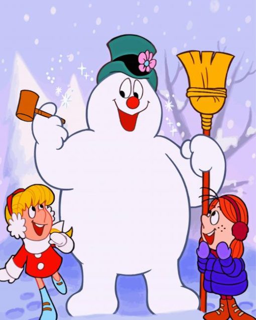 Frosty And The kids paint by number