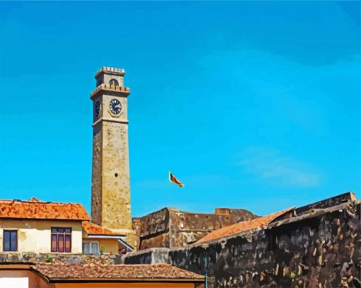 Galle Fort Clock Tower paint by number