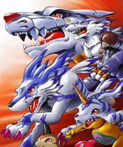 Garurumon Anime paint by numbers