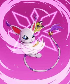 Gatomon Digimon paint by numbers