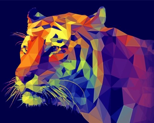 Geometric Tiger paint by number