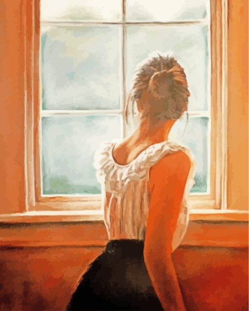 Girl At The Window paint by number