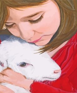 Girl And Lamb paint by numbers