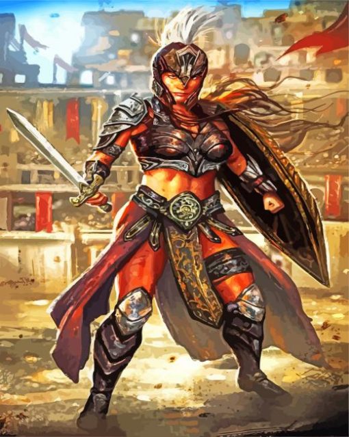 Gladiator Lady paint by numbers