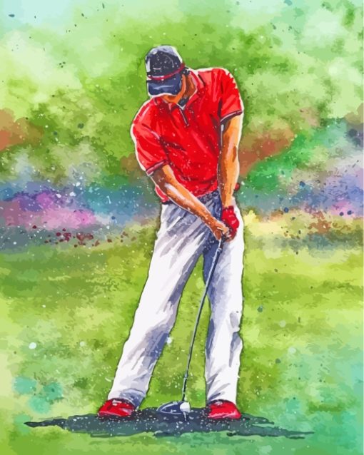 Golfer Art paint by number