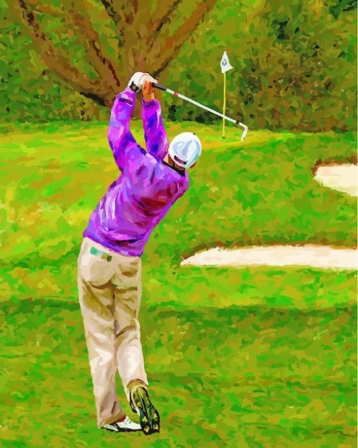 Golfer Man paint by number