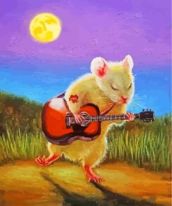 Mouse Guitarist Paint by numbers