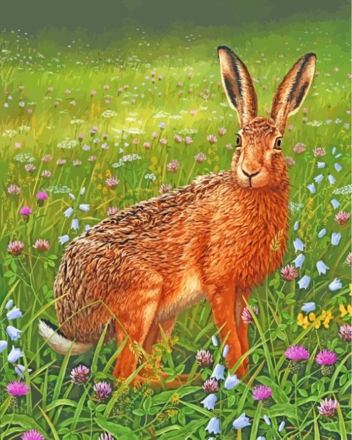 Hare In Meadow paint by numbers