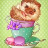 Hedgehog In A Cup paint by numbers