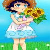 Adorable Himawari Uzumaki paint by numbers