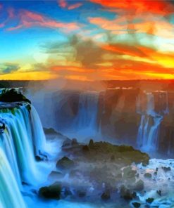 Iguazu Waterfall paint by numbers