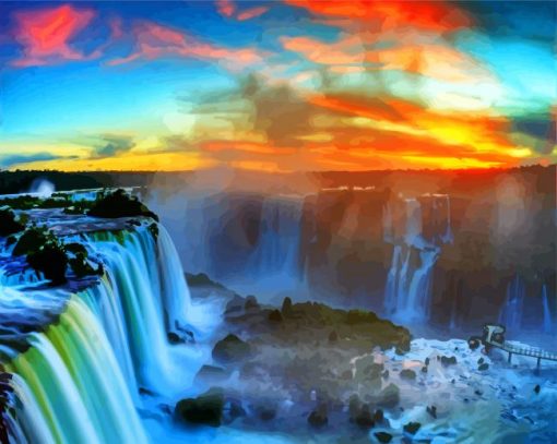 Iguazu Waterfall paint by numbers