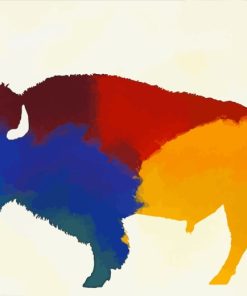 Illustration Bison paint by numbers