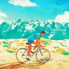 Illustration Cyclist Art paint by numbers