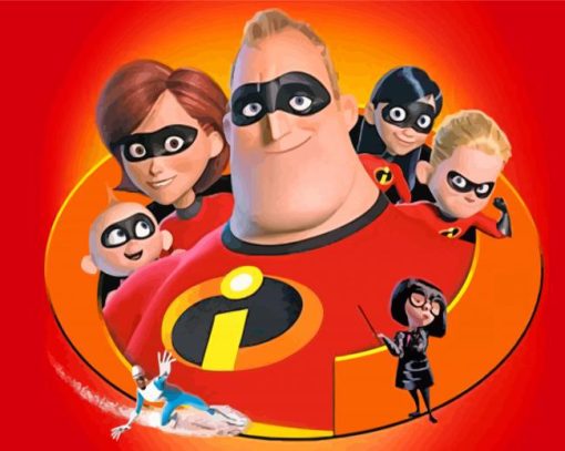 The Incredibles Movie paint by numbers