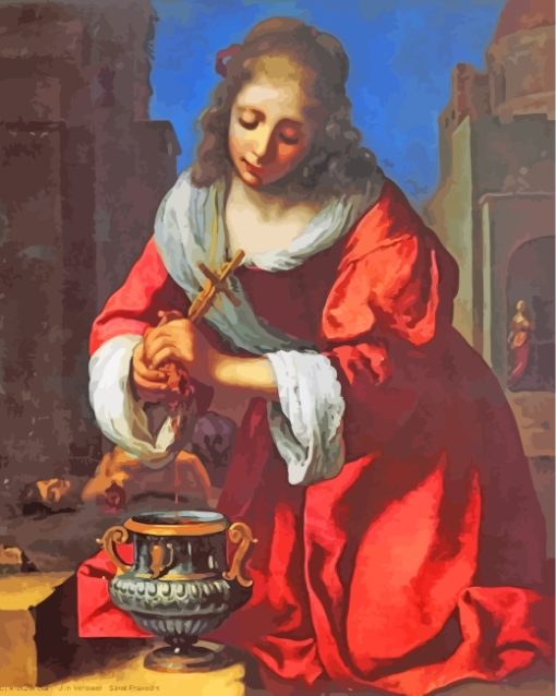 Jan Vermeer Saint Praxedis paint by numbers