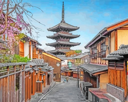 Japan Kyoto Streets paint by numbers