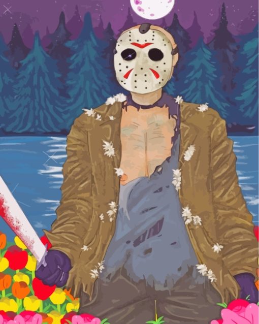 Jason Voorhees Horror Movie paint by numbers