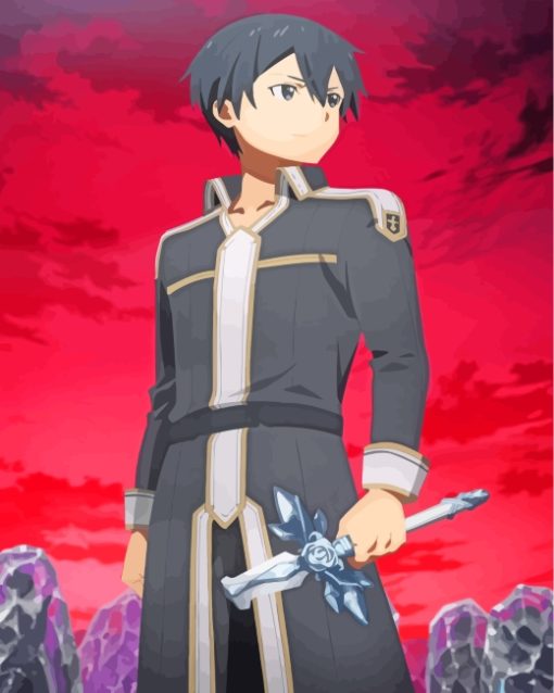 Kirito Sword Art Online Anime paint by number