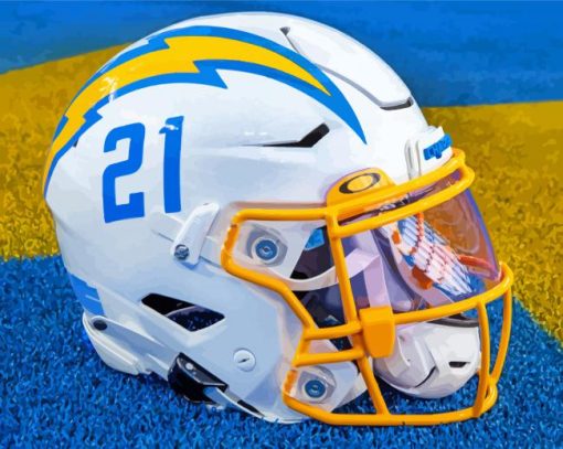 LA Chargers Helmet paint by numbers