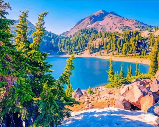 Lassen Park With Lake Helen paint by numbers