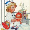 Little Nurse And Doll paint by numbers