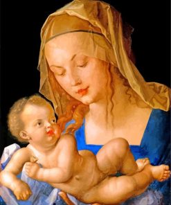 Madonna And Child With The Pear By Durer paint by number