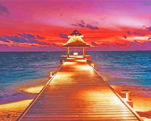 Maldives Sunset paint by numbers