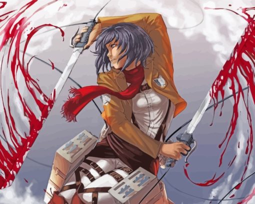 Mikasa Ackeraman paint by numbers