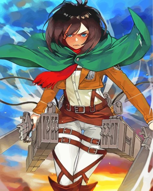 Mikasa Ackeraman Anime paint by numbers