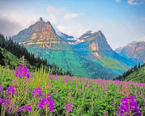 Montana Landscape paint by numbers