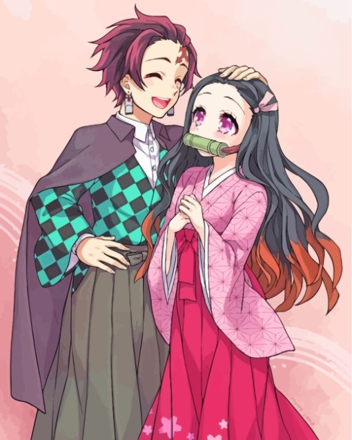 Nezuko And Tanjiro Kamado paint by numbers