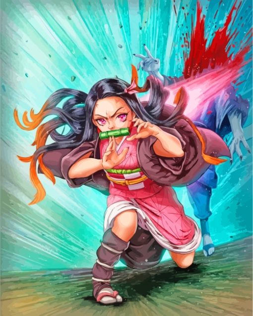 Nezuko Demon Slayer paint by numbers