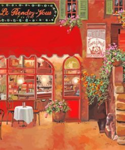 Paris Coffee Shop Paint by numbers