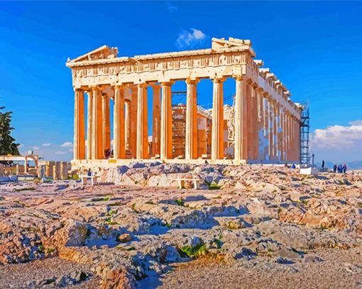 Aesthetic Parthenon Greek paint by numbers