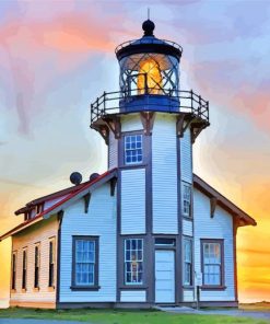 Point Cabrillo Lighthouse Museum Mendocino paint by numbers