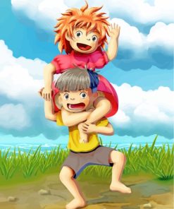 Ponyo And Sosuke Studio Ghibli paint by numbers