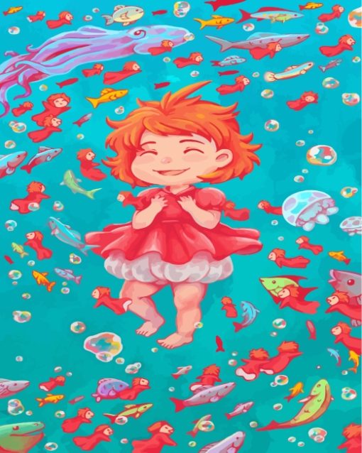 Ponyo Animation Art paint by numbers