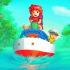 Ponyo And Sosuke Animation paint by numbers