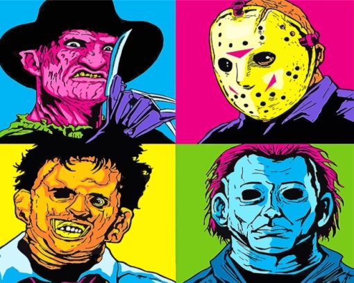 Pop Art Horror Movies paint by numbers