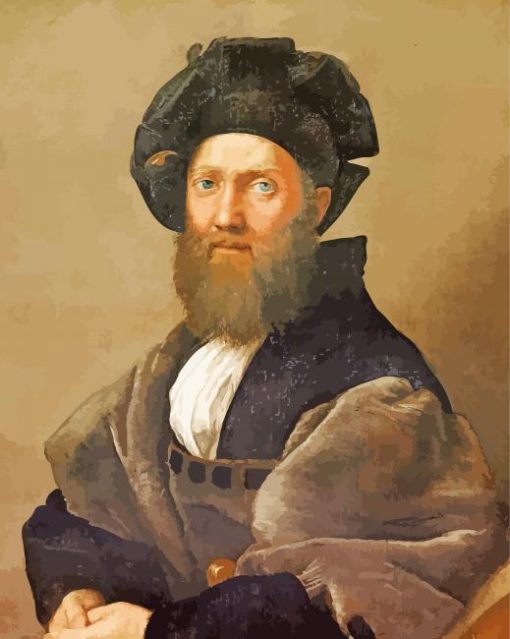 Portrait Of Baldassare Castiglione By Raphael paint by numbers