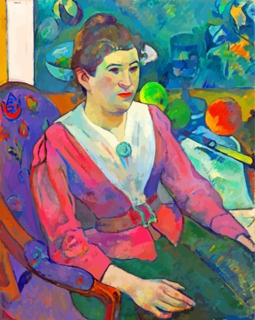 Portrait Of A Woman In Front Of A still life By Gauguin paint by numbers