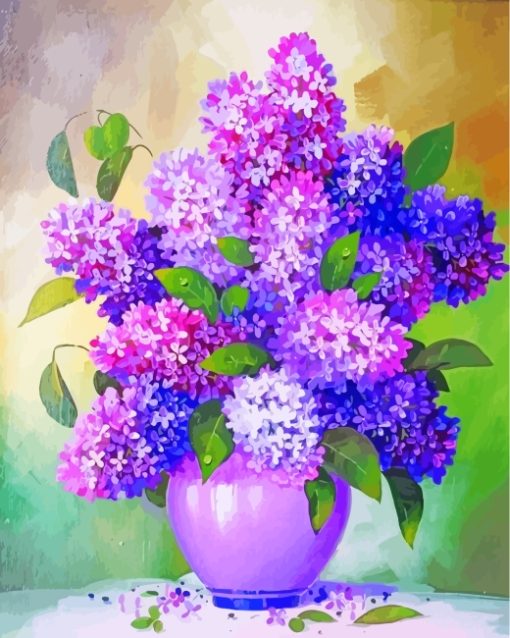 Purple Lilacs Vase paint by numbers