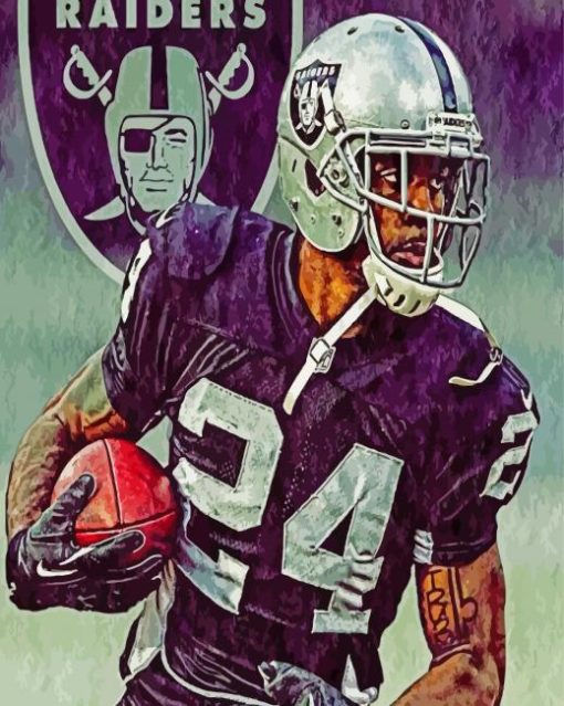 Raiders Football Player paint by numbers